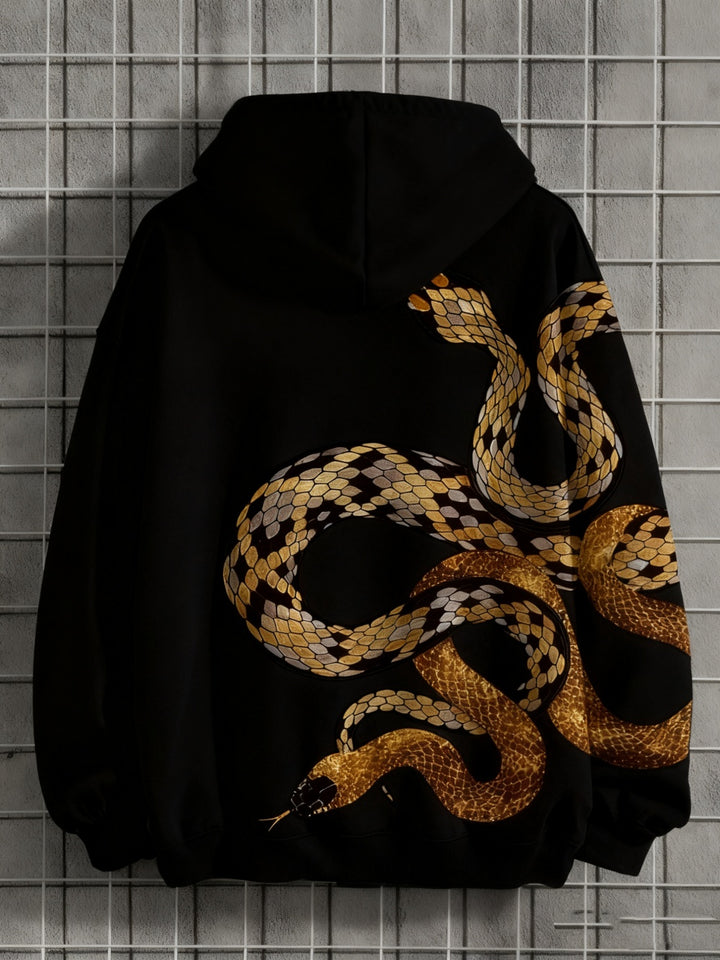 Printed Long-Sleeve Hoodie Casual Mens Sweatshirt