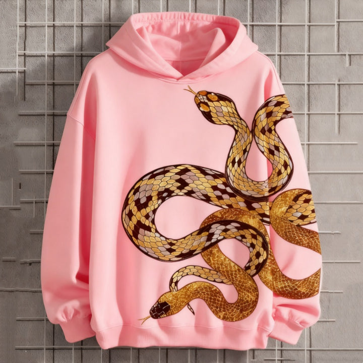 Printed Long-Sleeve Hoodie Casual Mens Sweatshirt